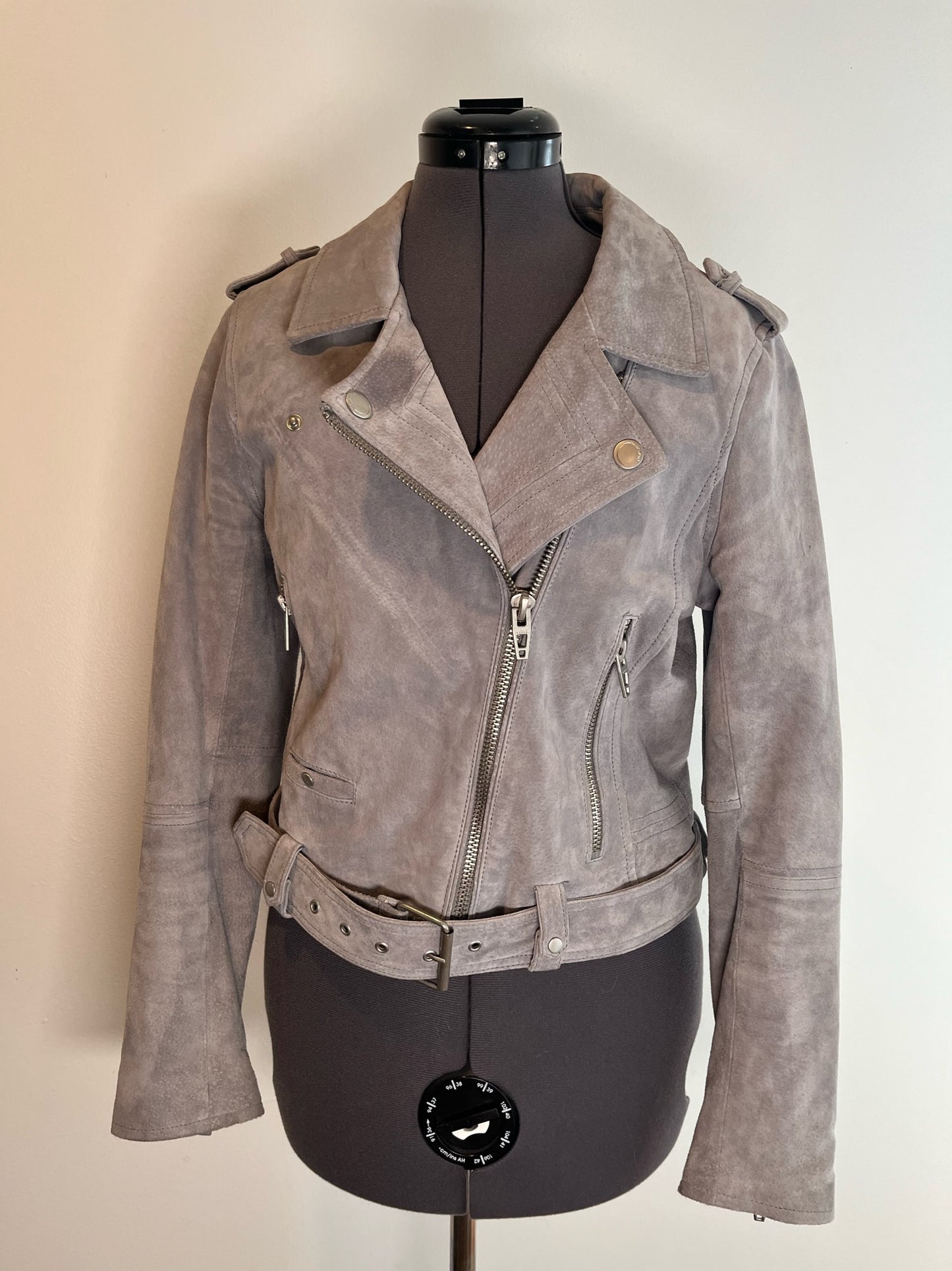 Blank NYC Cloud Grey Moto Jacket, Size Medium