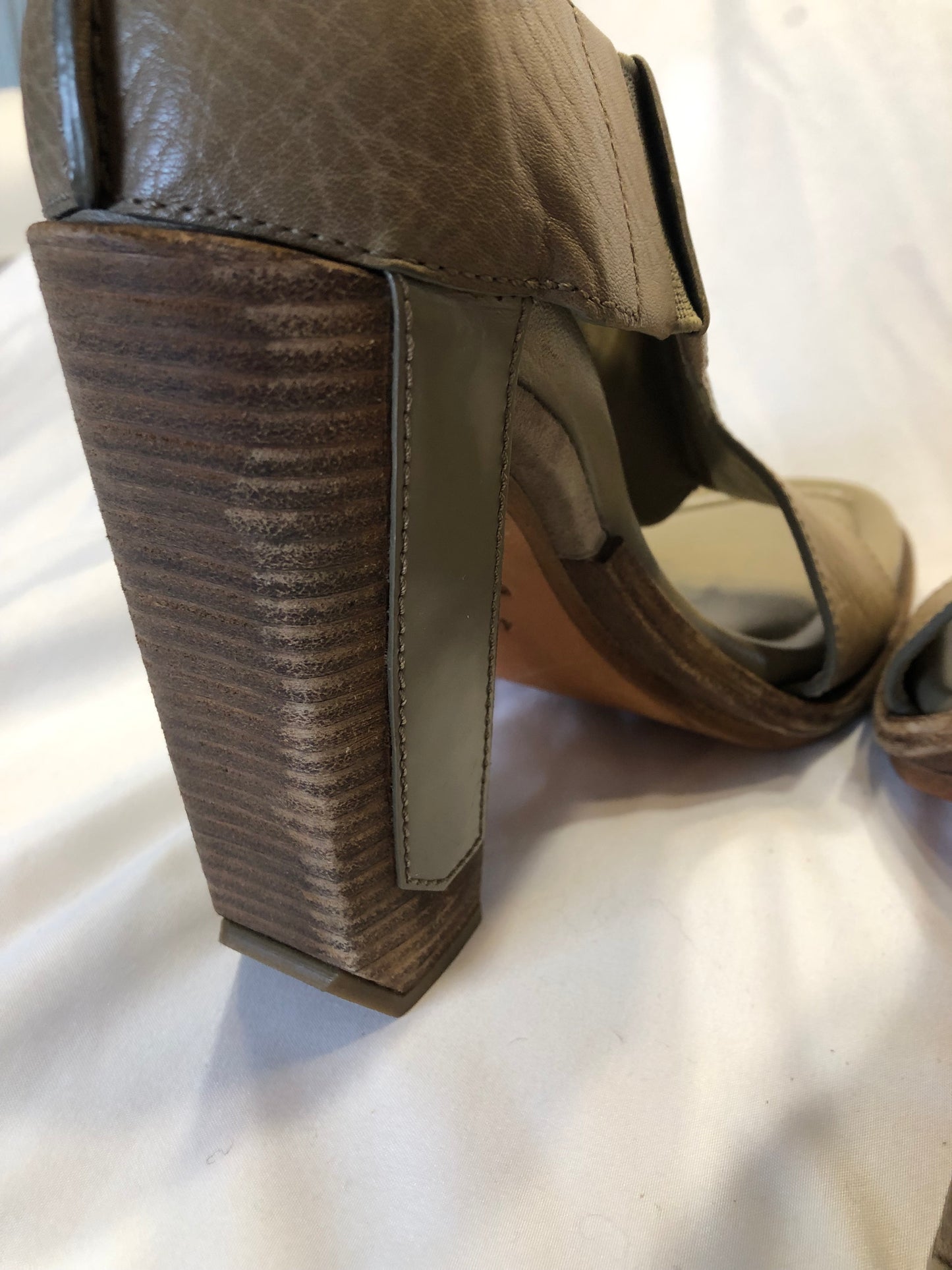 Alexander Wang Sandals w/Wood and Leather Squared Heel, Size 40