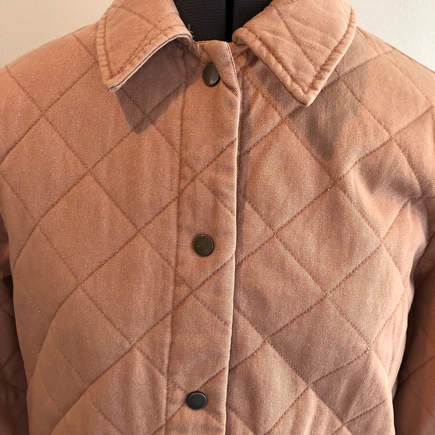 Joie Womens Quilted Oversized Snap Front Barn Coat Shacket Jacket Size S Blush