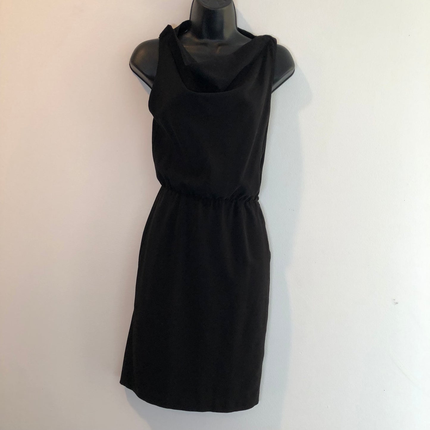 Alice + Olivia Cowl Neck Sleeveless Dress w/Metal Zip Side, Sz 0