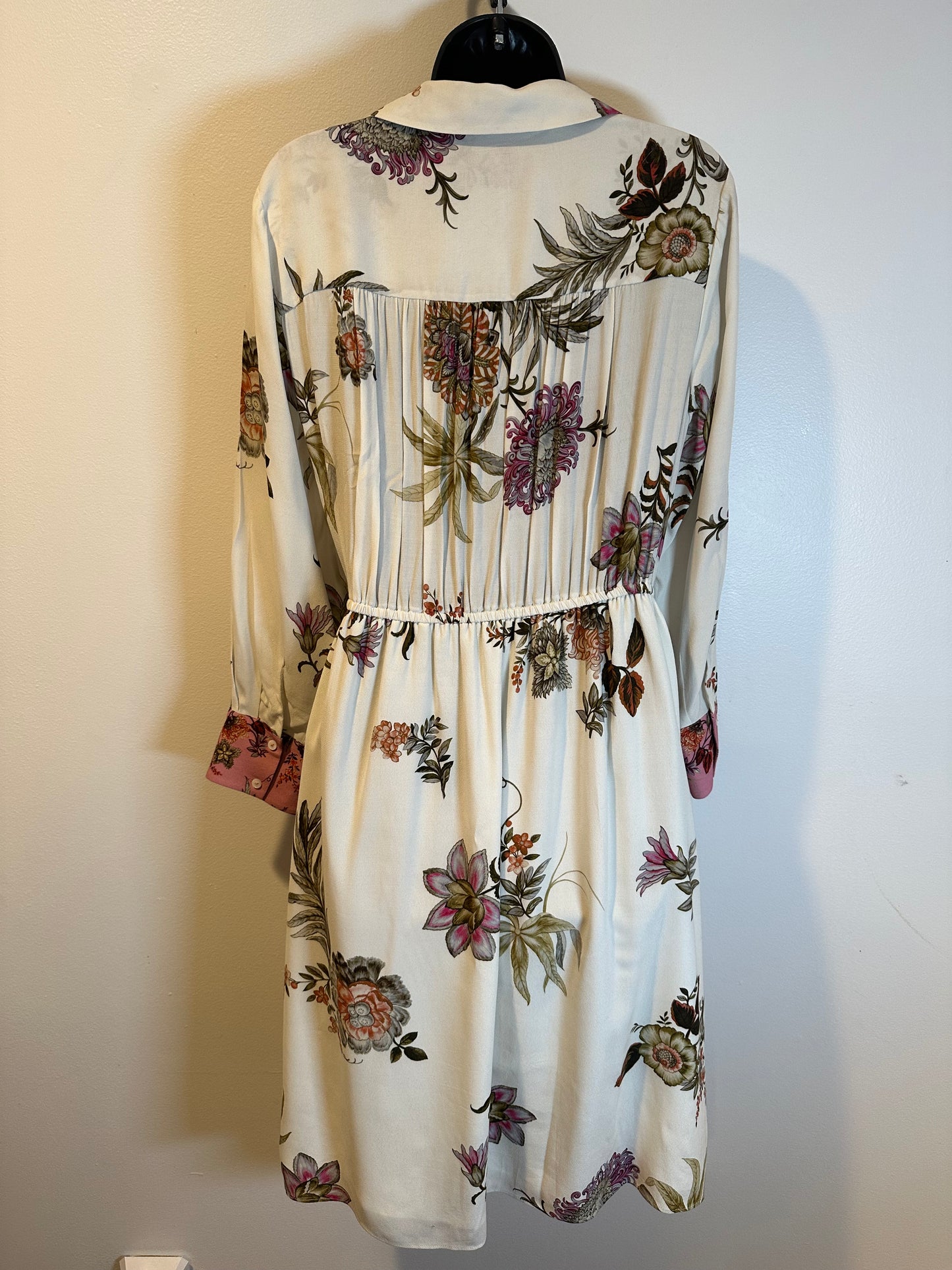 Kobi Halperin  Monika Floral Print Faux Wrap Dress in Ivory Multi, Sz L